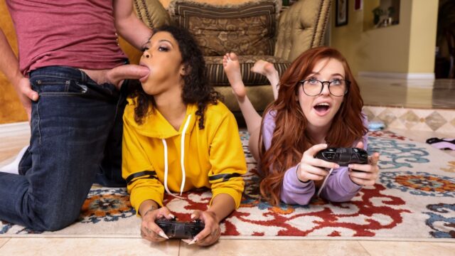Jeni Angel, Madi Collins Gamer Girl Threesome Action – Brazzers