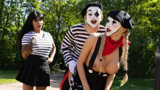 Yasmina Khan, Frances Bentley - Sexy Street Mimes - HornyHostel