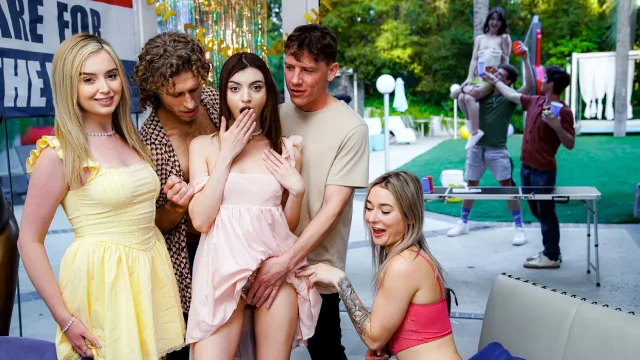 Julia James, Thea Summers & Lexi Lore – Spring Break 26, Part 2: Double Penetration at the Frat Party