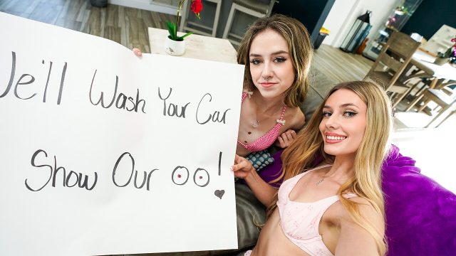 Daisy Fox, Emily Jade – Stepsis And Her Friend Have A Bikini Carwash – CumSwappingSis