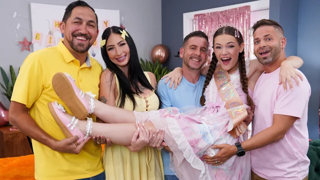 Selina Garcia, Juniper Ren – Don’t Let a Stranger Fuck Your Special Girl, Daddy – Birthday Virgin Swap – DaughterSwap