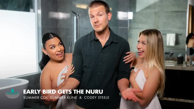Summer Kline, Summer Col – Early Bird Gets The Nuru – NuruMassage