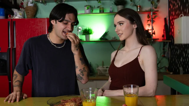 Hazel Moore is horny as fuck and her boyfriends friend arrives